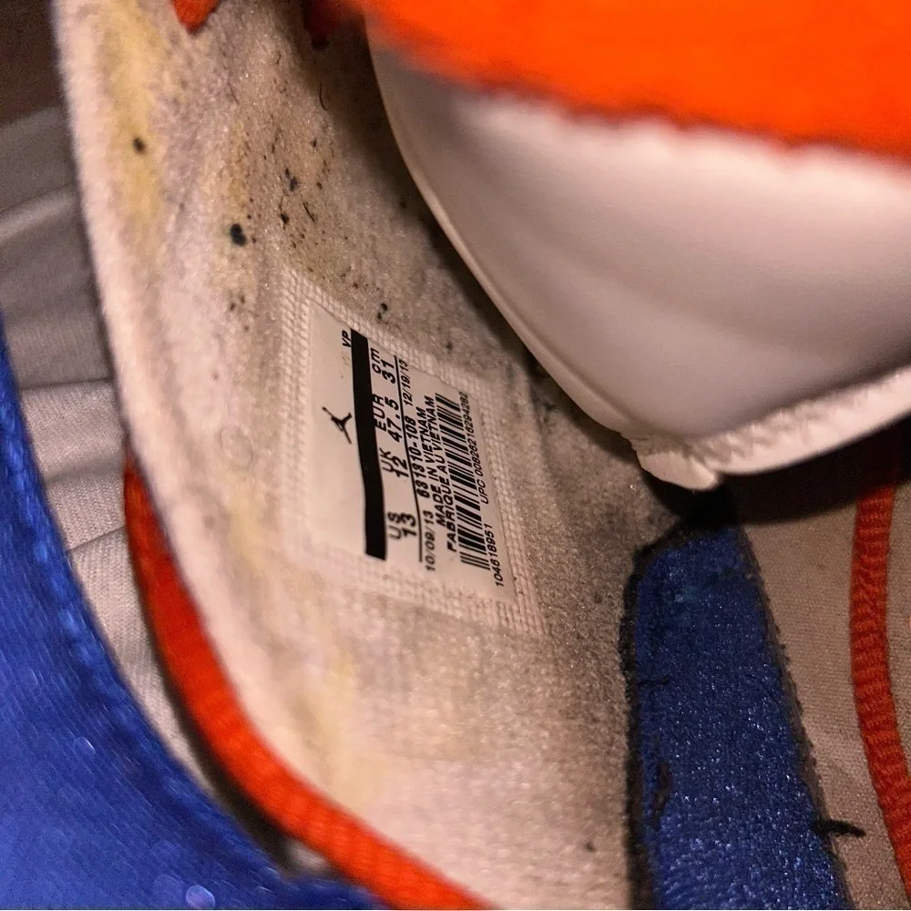 CARMELO Anthony Jordan Melo 1.5 Knicks White Blue Orange